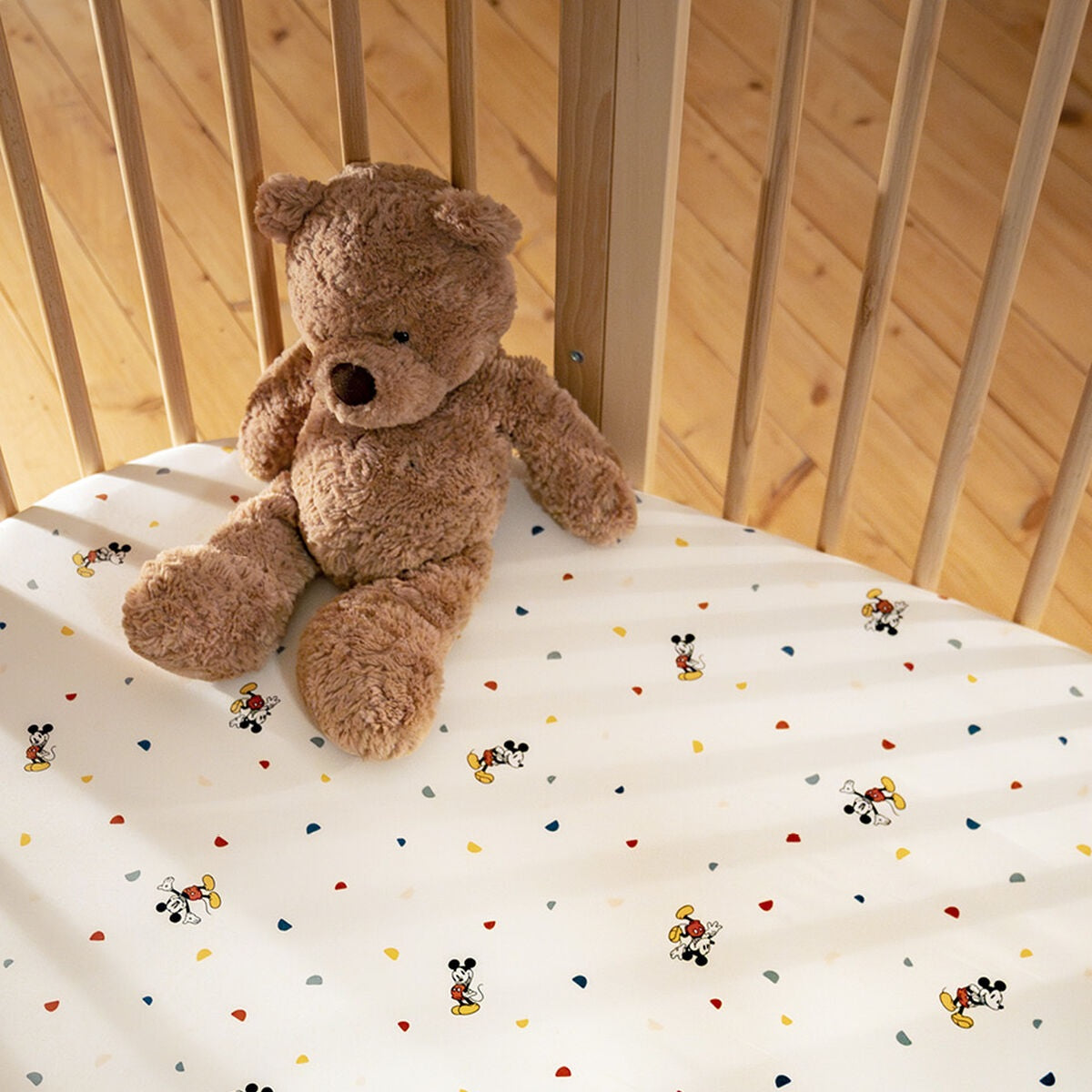 Stokke Sleepi V3 Mini Bed Fitted Sheet - Mickey Celebration