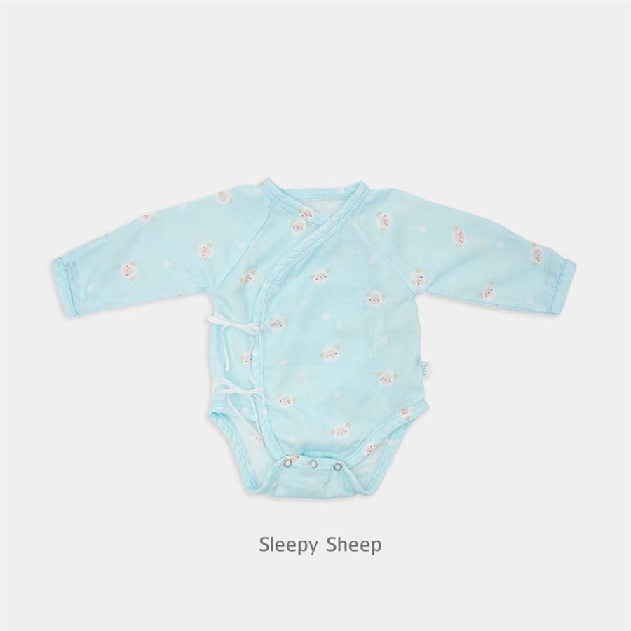 Granny Ben TENCEL muslin baby bodysuit in the Sleepy Sheep print