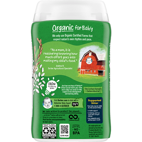 Gerber 1st Foods Organic Rice Single Grain Cereal 227g
