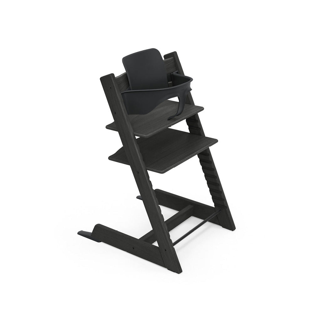 Stokke Tripp Trapp Chair in Oak Black with Baby Set
