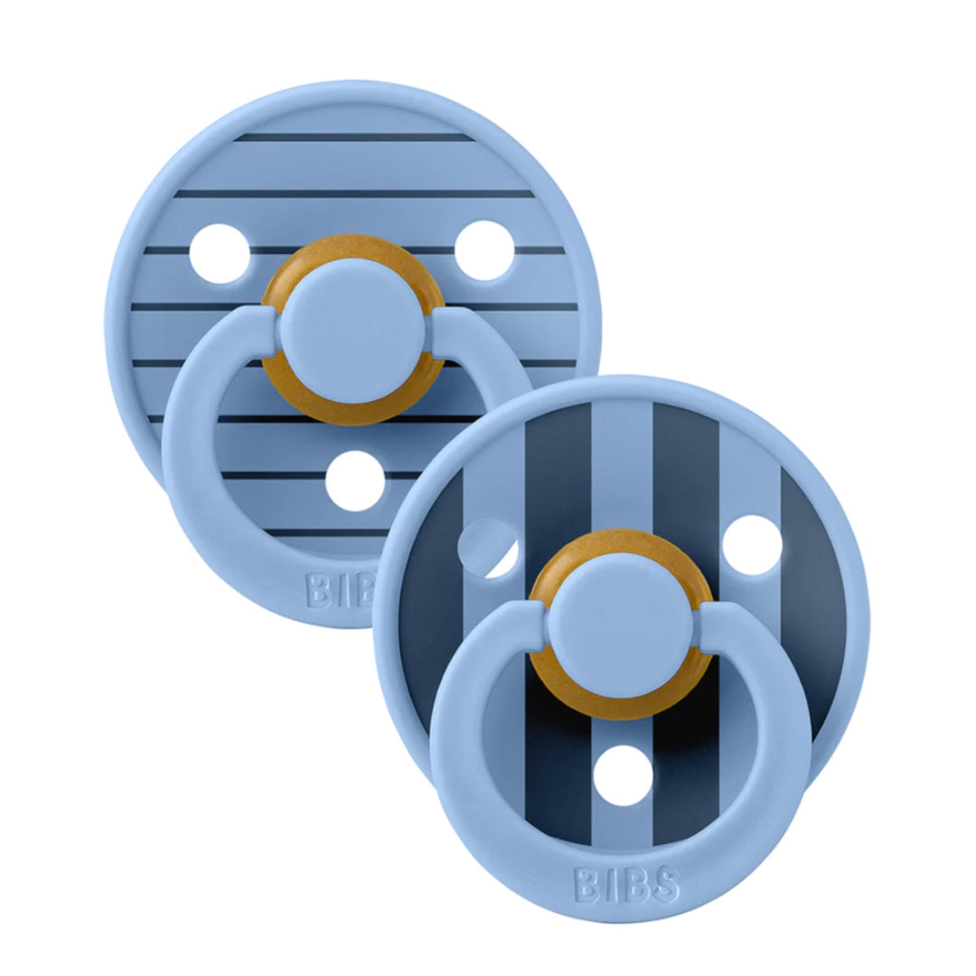 BIBS 2 Pack Pin Studio Collection Colour Latex Pacifier