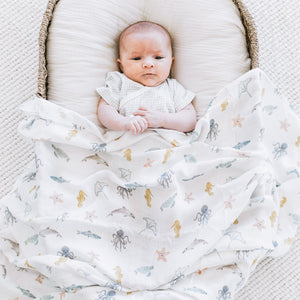 KAYS + KINS Bamboo Swaddle - Seafriends