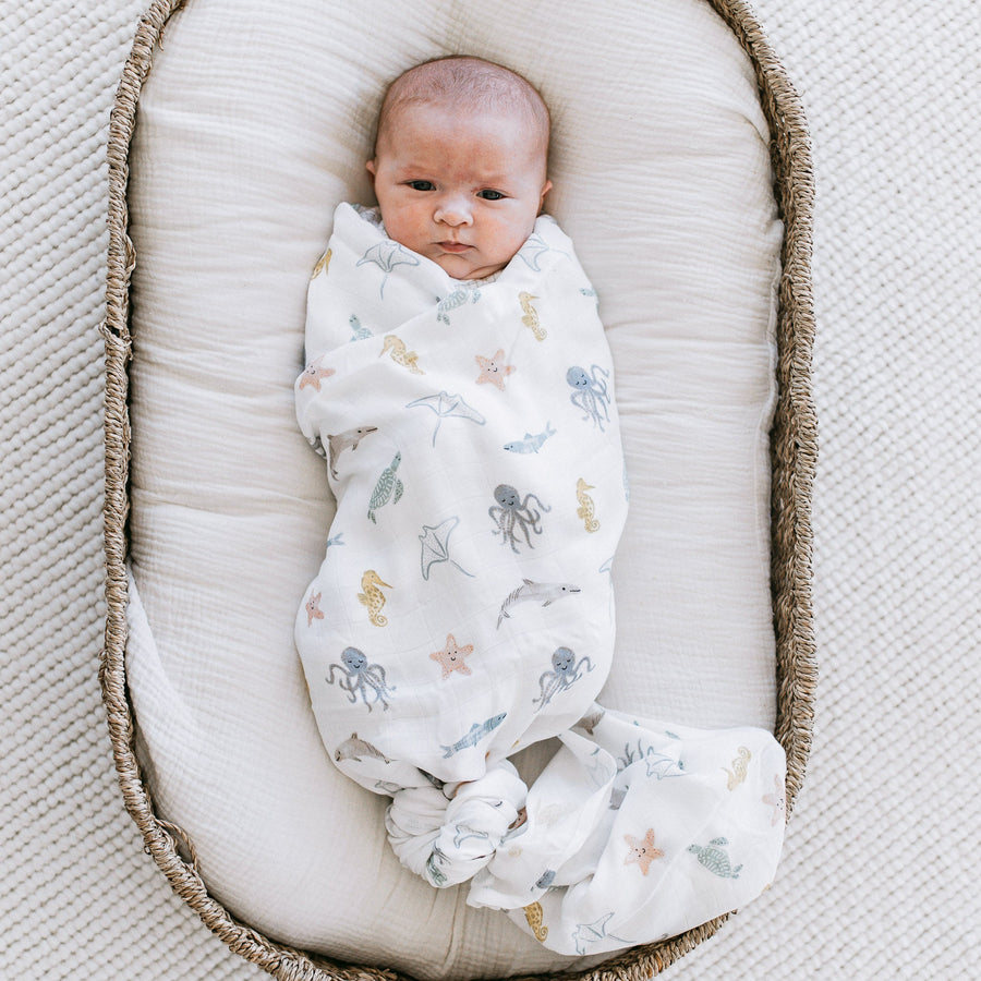 KAYS + KINS Bamboo Swaddle - Seafriends