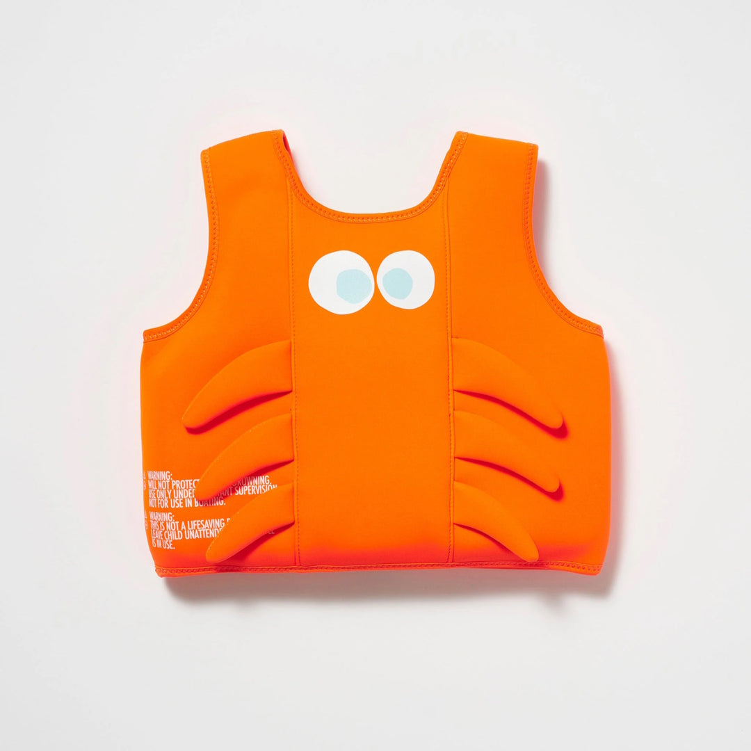 Sunnylife Swim Vest 3-6 Sonny the Sea Creature Neon Orange