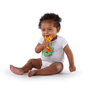 Baby chewing the License to Drool teether keys