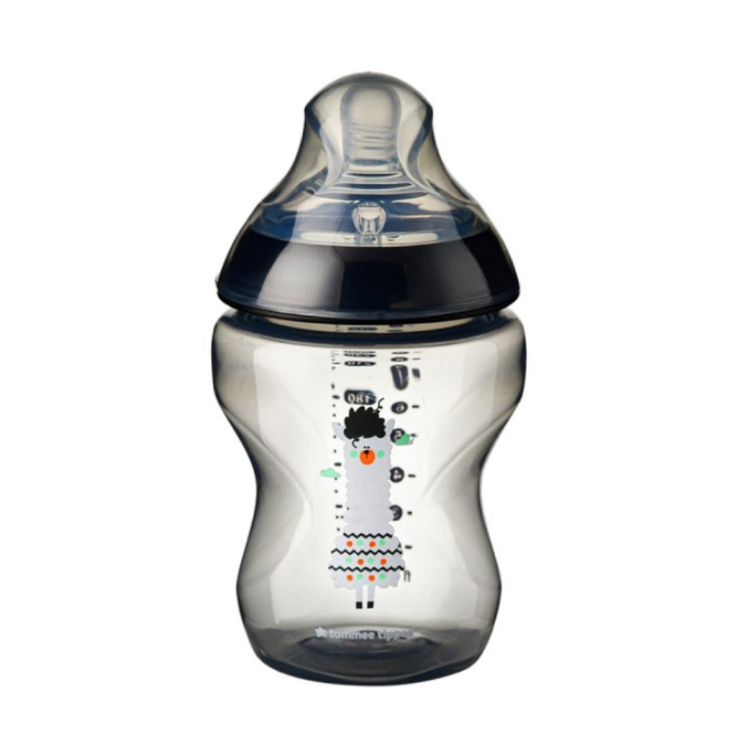 Tommee Tippee Closer To Nature Tinted Bottle 0+ 260ml/ 9oz (Black Llama)