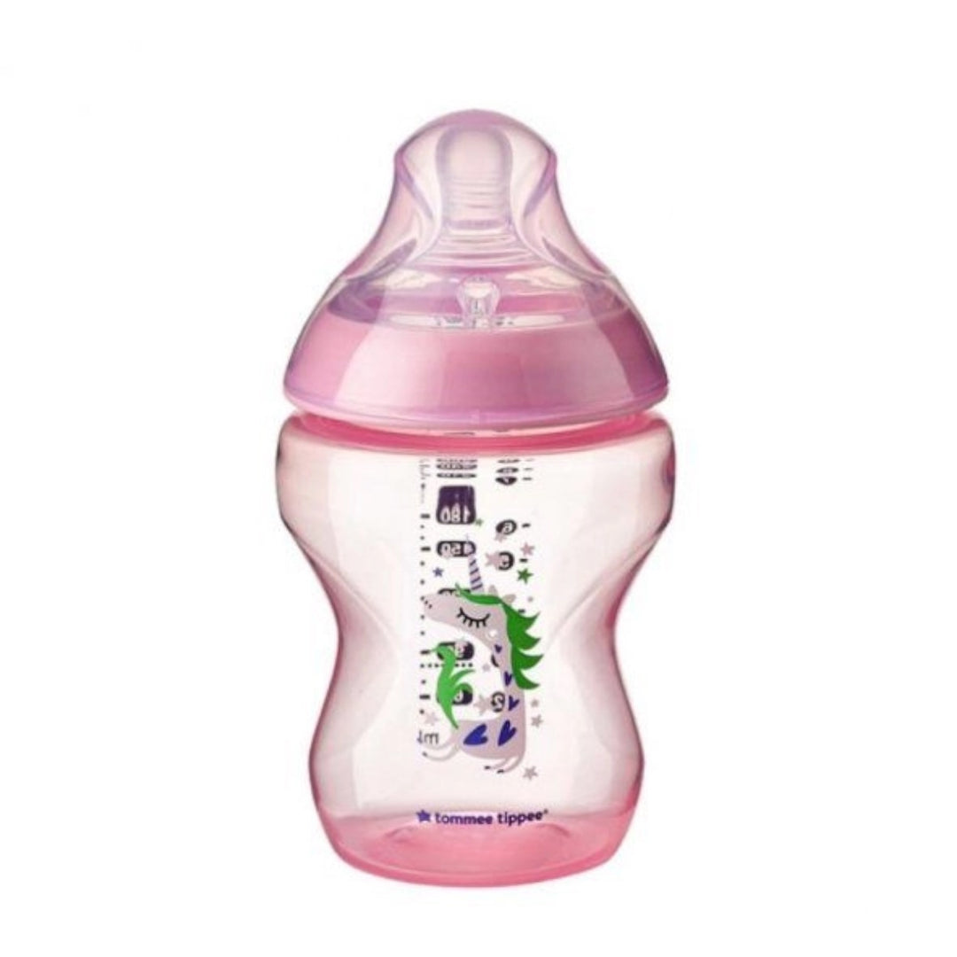 TOMMEE TIPPEE CTN PP W/SUPER SOFT TEAT TINTED BOTTLE 260ML/9OZ - PINK (UNICORN)