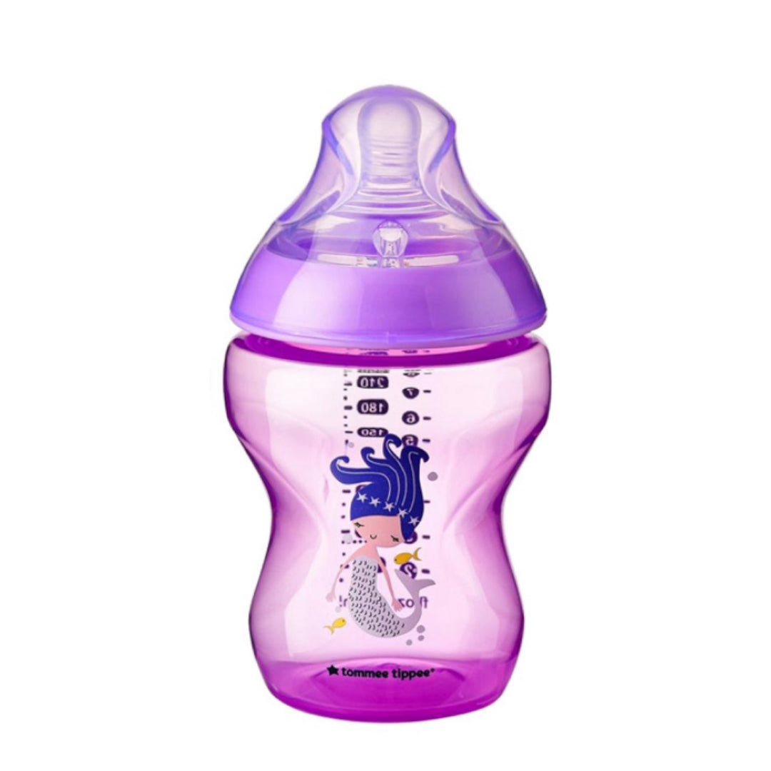TOMMEE TIPPEE CTN PP W/SUPER SOFT TEAT TINTED BOTTLE 260ML/9OZ - PURPLE (MERMAID)
