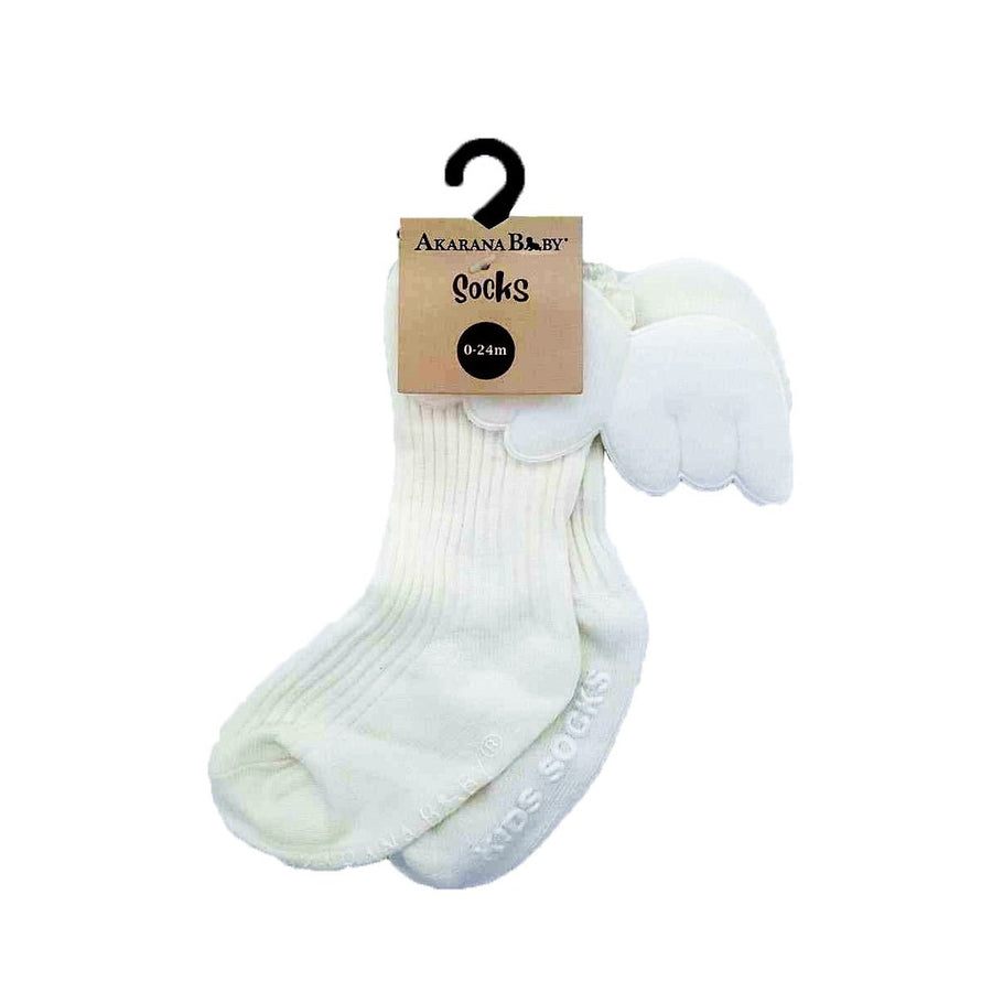 Akarana Baby Angel Wing socks in white
