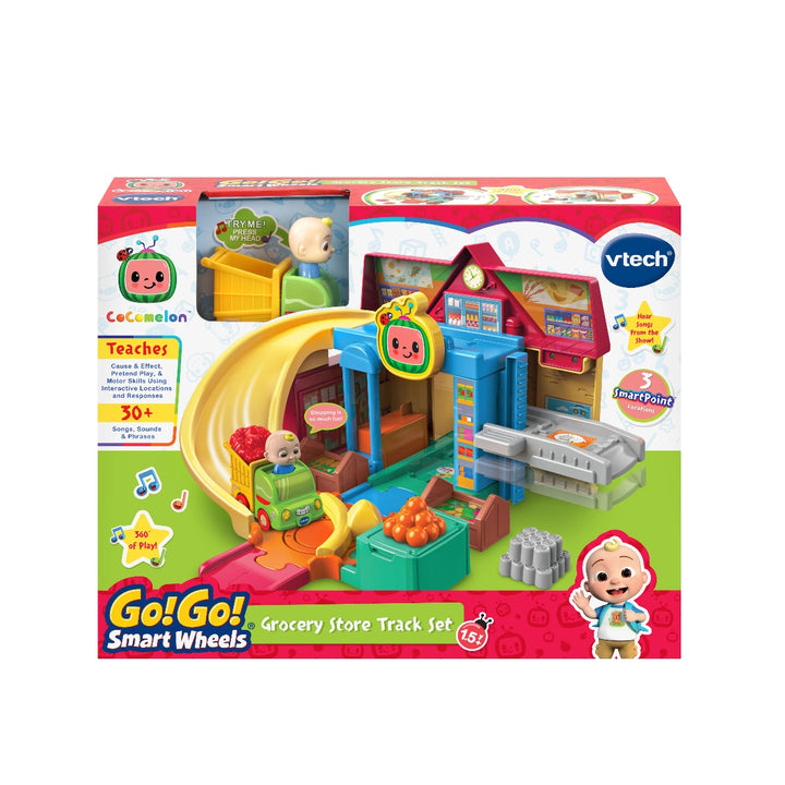 VTech Go-Go Smart Wheel Cocomelon Cart Racers Grocery Store Track Set