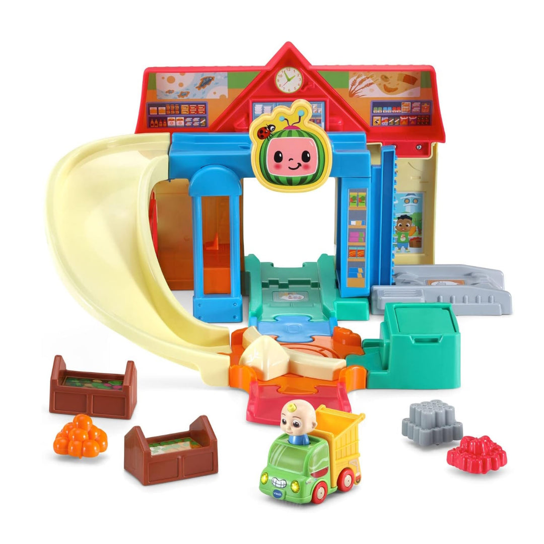 VTech Go-Go Smart Wheel Cocomelon Cart Racers Grocery Store Track Set