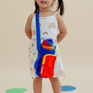 Water Bottle Sling Bag - Cobalt/Orange