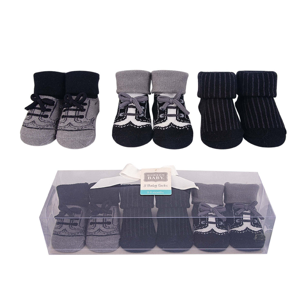 Hudson Baby Socks Gift Set- Black Laces - Happikiddo.com