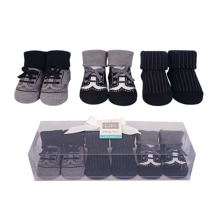 Hudson Baby Socks Gift Set- Black Laces - Happikiddo.com
