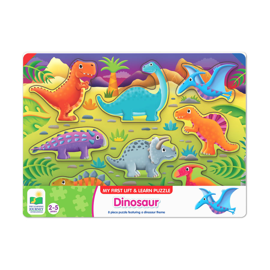 The Learning Journey My First Lift & Learn Puzzle Dinosaur, 8 pieces, ages 2-5