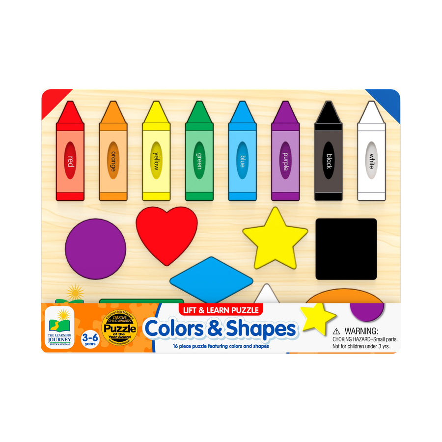 The Learning Journey Lift & Learn Puzzle Colors & Shapes, 16 pieces, ages 3-6