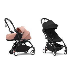 Stokke YOYO³ Complete Set, Black frame: Ginger 0+ Newborn Pack and Black 6+ Colour Pack