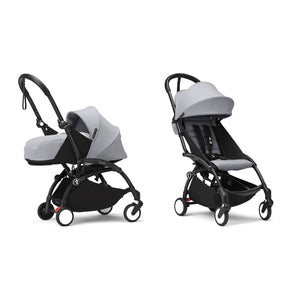 Stokke YOYO³ Complete Set, Black frame: Stone 0+ Newborn Pack and Stone 6+ Colour Pack