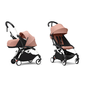 Stokke YOYO³ Complete Set, White frame: Ginger 0+ Newborn Pack and Ginger 6+ Colour Pack