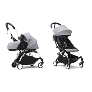 Stokke YOYO³ Complete Set, White frame: Stone 0+ Newborn Pack and Stone 6+ Colour Pack