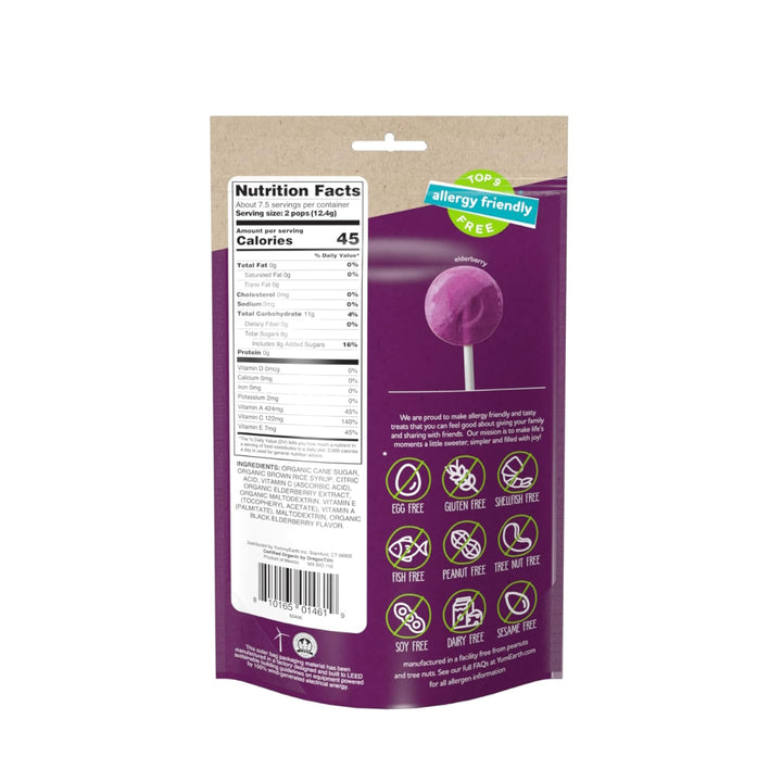 YumEarth Ultimate Organic Elderberry Pops 93g