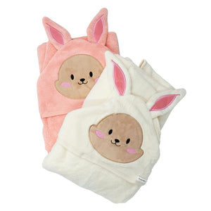 Akarana Baby Microfiber Coral Fleece Hooded Towel Bunny Pink