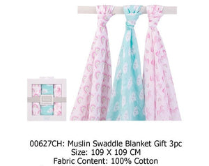 Hudson Baby 3 Swaddle Blankets- Rainbow Unicorns