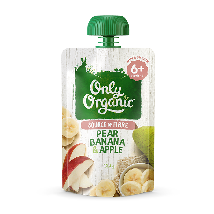Only Organic Pear, Banana & Apple Puree 120g (6m+) - Happikiddo.com