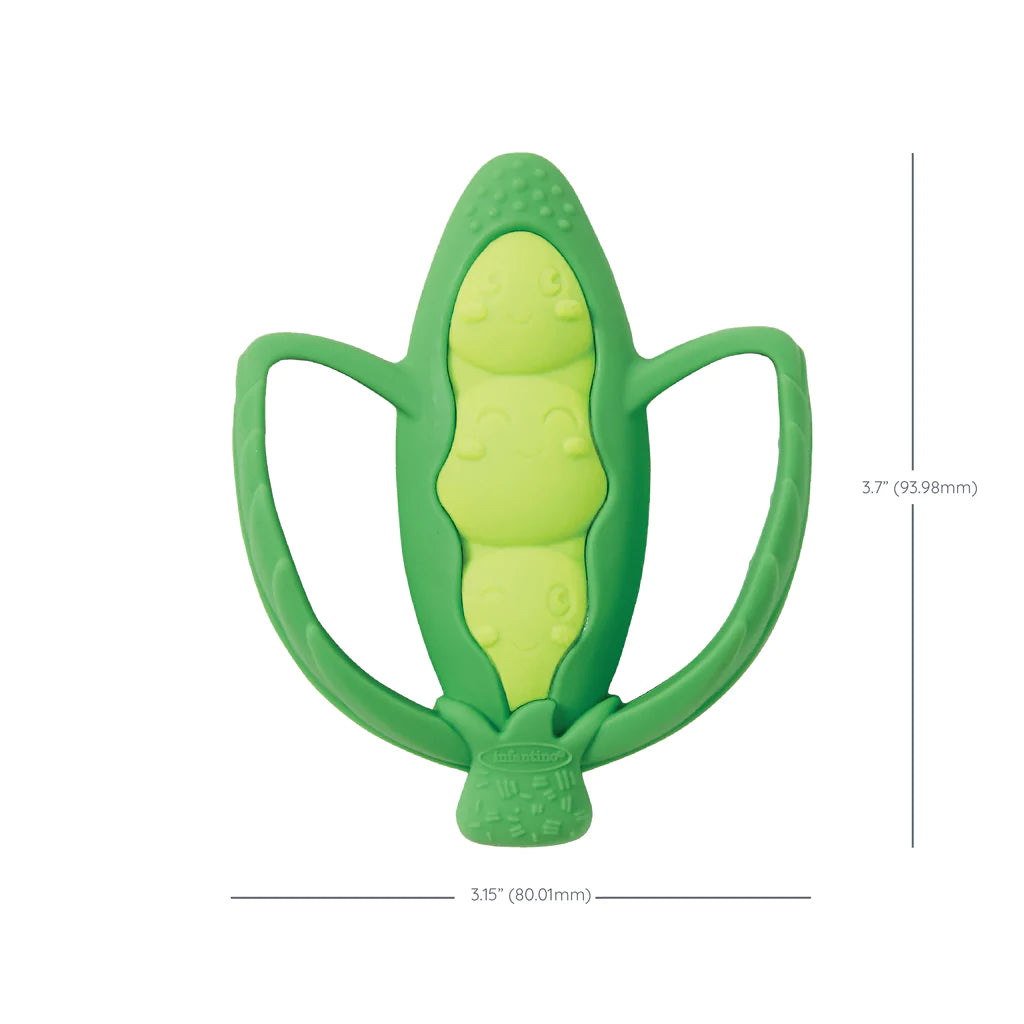 Infantino Lil Nibbles Textured Silicone Teether- Peas (F316577)