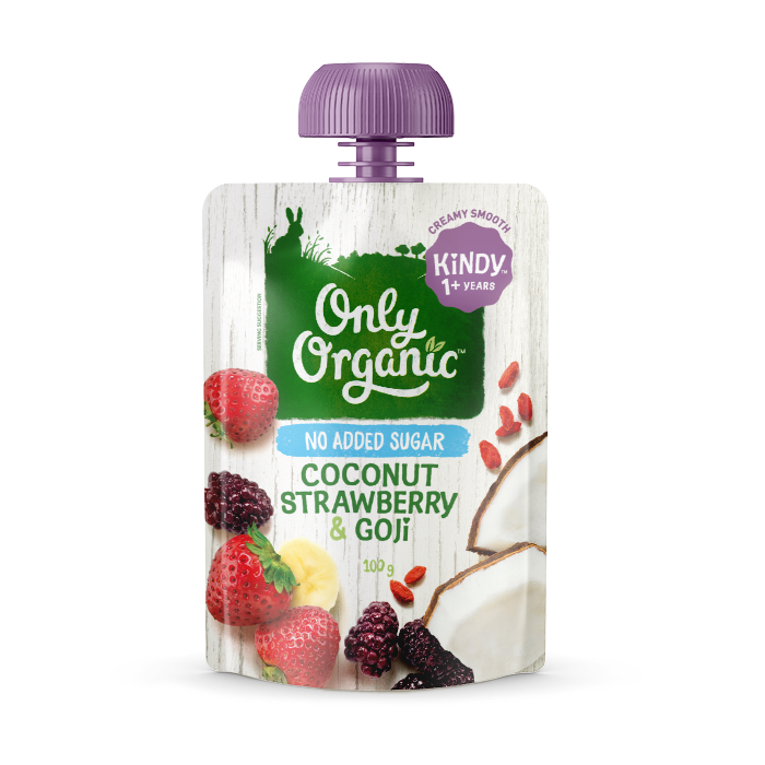 Only Organic Coconut Strawberry & Goji 100g  (Short Expiry Date)