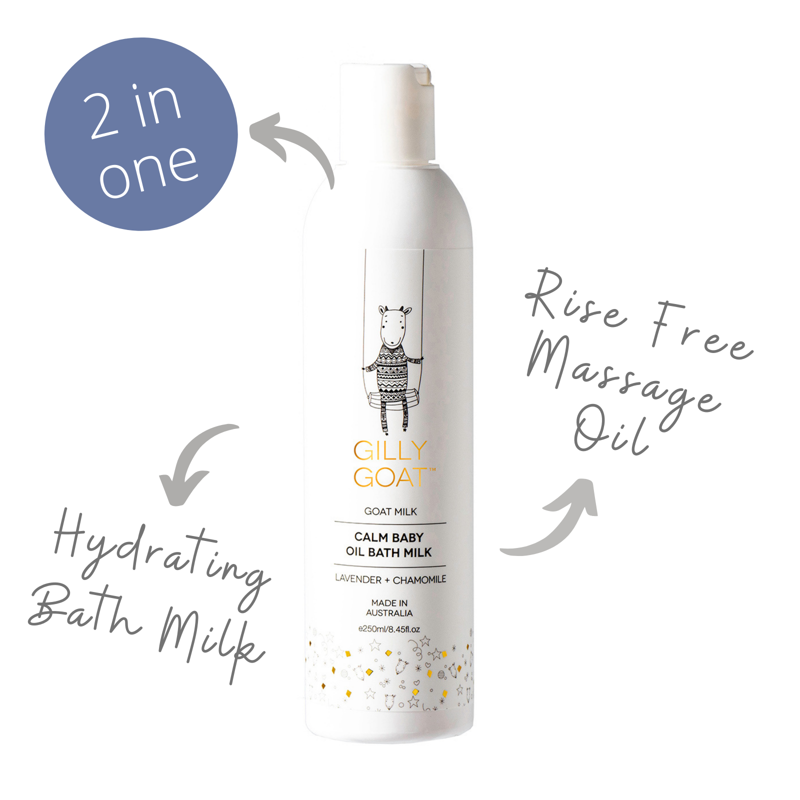 Gilly Goat Calm Baby Oil Bath Milk 250ml - image 2 - Happikiddo.com