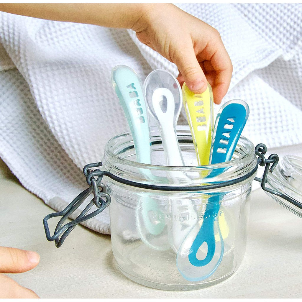 Beaba Ergonomic 2nd Age Silicone Spoon-Blue