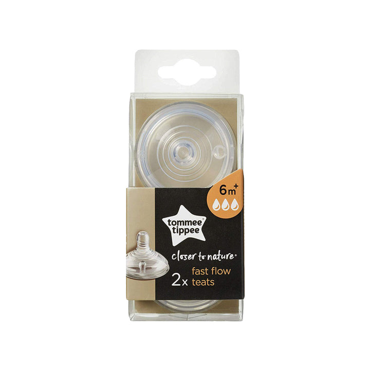 Tommee Tippee Closer To Nature with Anti Colic Valve- Fast Flow Teats 6m+ (2pcs)