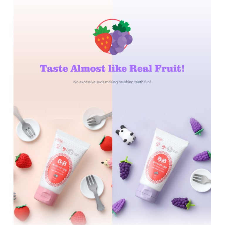 B&B Baby Toothpaste 40g (Gel Type) 2-4 yr old- Strawberry