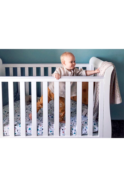 Babyhood Classic Sleigh Cot (White)