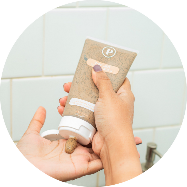 POP Neutral Cafe Latte Shower Scrub 160g