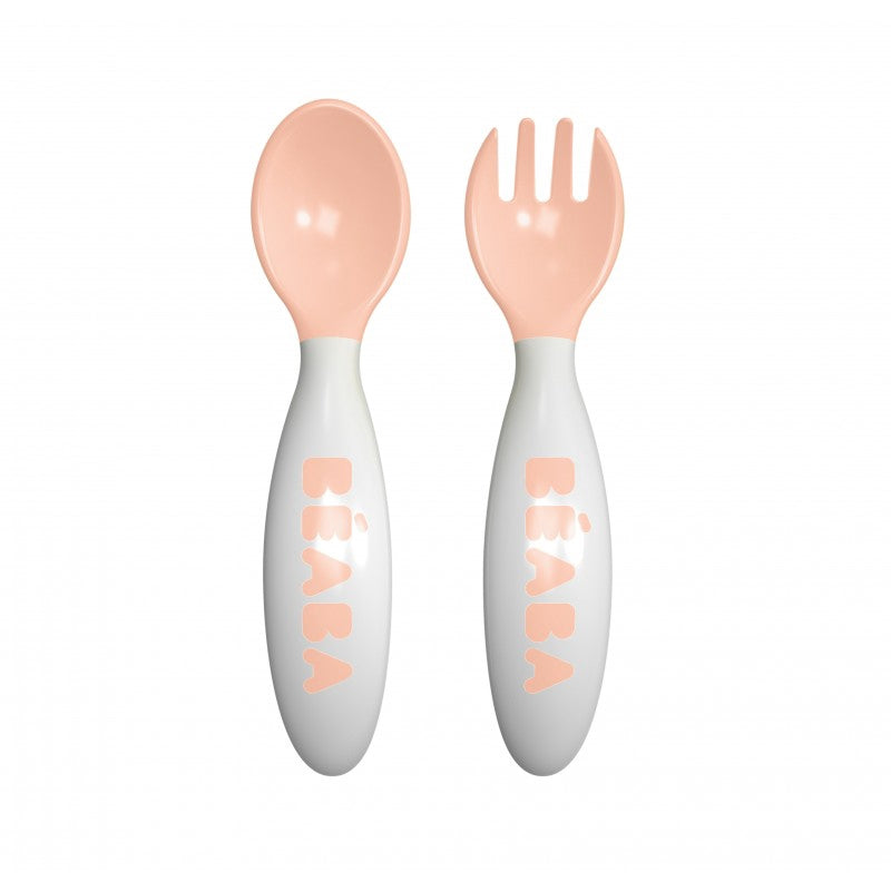 Beaba 2nd Age Training Fork and Spoon- Nude