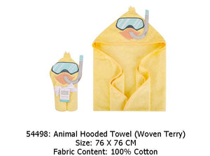 Hudson Baby Animal Hooded Towel- Swimming Duck