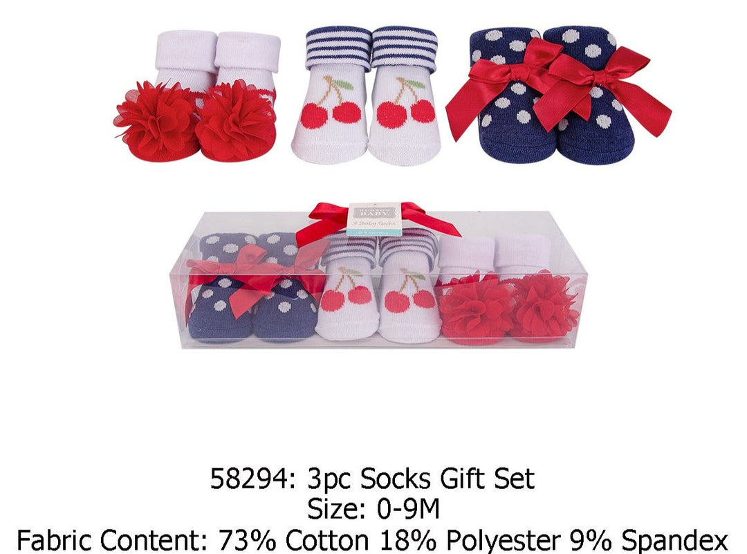 Hudson Baby Socks Gift Set- Red Cherry
