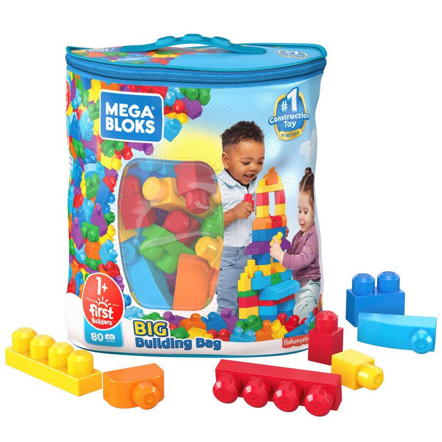 Fisher-Price Mega Bloks Big Building Bag 80 Pieces- Classic