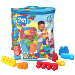 Fisher-Price Mega Bloks Big Building Bag 80 Pieces- Classic