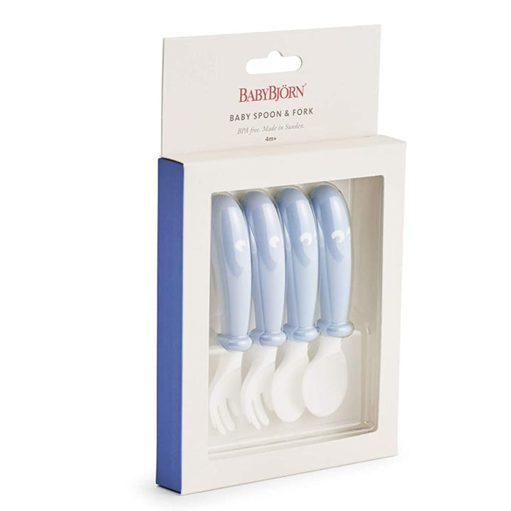 BabyBjörn Baby Spoon and Fork 4pcs (Powder Blue)