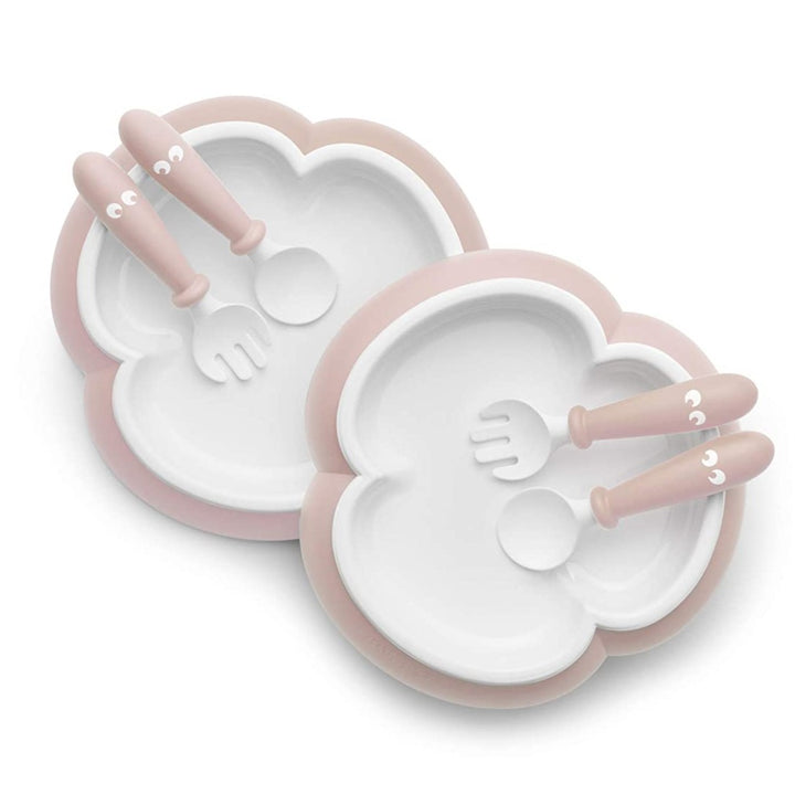 BabyBjörn Baby Plate, Spoon and Fork 2 Sets (Powder Pink)