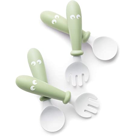 BabyBjörn Baby Spoon and Fork 4pcs (Powder Green)