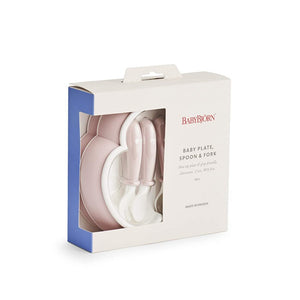 BabyBjörn Baby Plate, Spoon and Fork 2 Sets (Powder Pink)