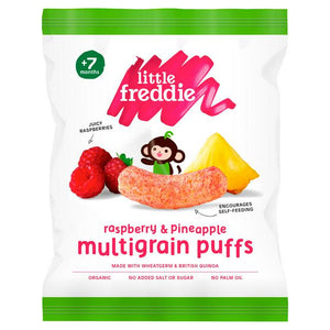 Little Freddie Raspberry & Pineapple Multigrain Puffs (7m+)