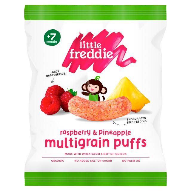 Little Freddie Raspberry & Pineapple Multigrain Puffs (7m+)