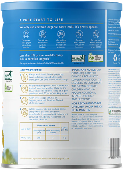 Bellamy's Organic Equinutri Junior Milk Drink (Step 4) 800g