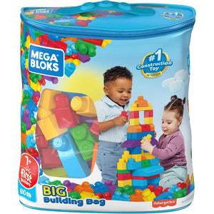 Fisher-Price Mega Bloks Big Building Bag 80 Pieces- Classic