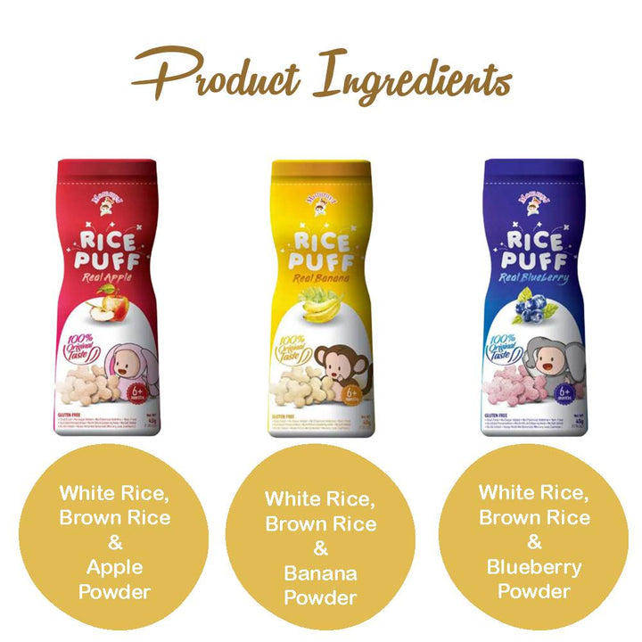 Mommy J Baby Rice Puffs (6 months)- Banana